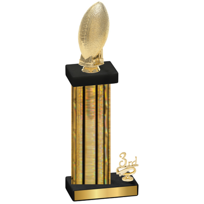 Accented Single Gold Glacier Third Place Football Trophy