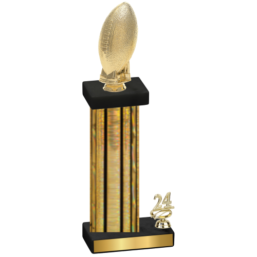 Accented Single Gold Glacier Year Football Trophy