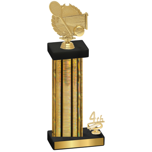 Accented Single Gold Glacier Fourth Place Tennis Trophy