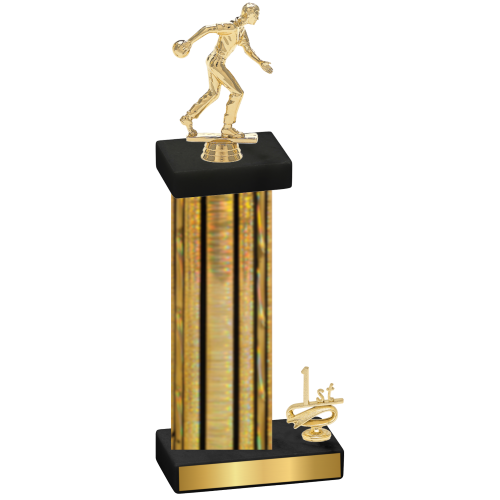 Accented Single Gold Glacier First Place Bowling Trophy