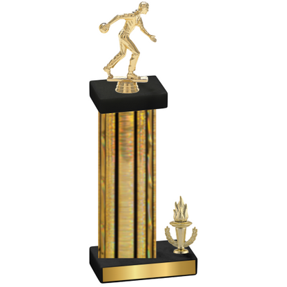 Accented Single Gold Glacier Victory Bowling Trophy