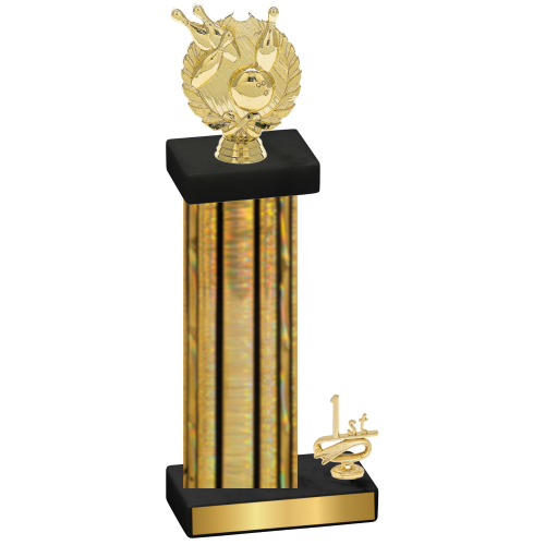 Accented Single Gold Glacier First Place Bowling Trophy