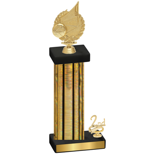Accented Single Gold Glacier Second Place Volleyball Trophy