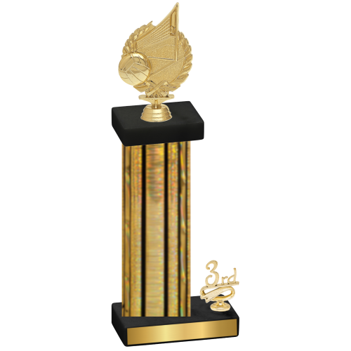 Accented Single Gold Glacier Third Place Volleyball Trophy