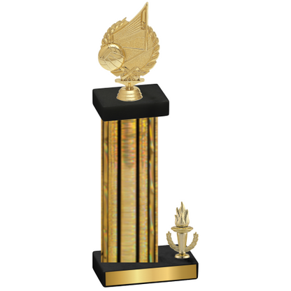 Accented Single Gold Glacier Victory Volleyball Trophy