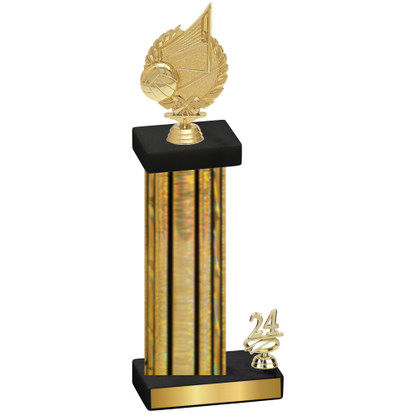 Accented Single Gold Glacier Year Volleyball Trophy