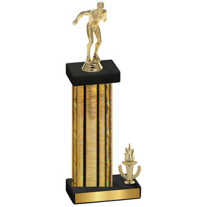 Accented Single Gold Glacier Victory Swimming Trophy