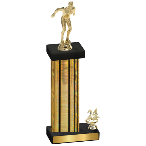 Accented Single Gold Glacier Year Swimming Trophy