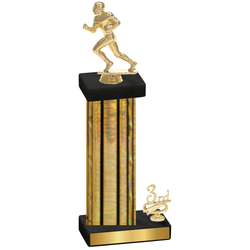 Accented Single Gold Glacier Third Place Football Trophy