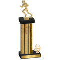 Accented Single Gold Glacier Fourth Place Football Trophy