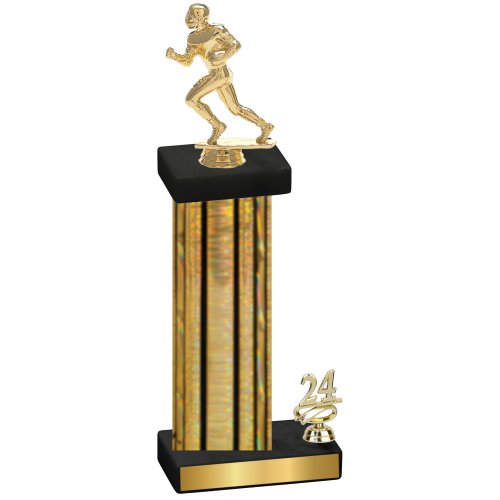 Accented Single Gold Glacier Year Football Trophy