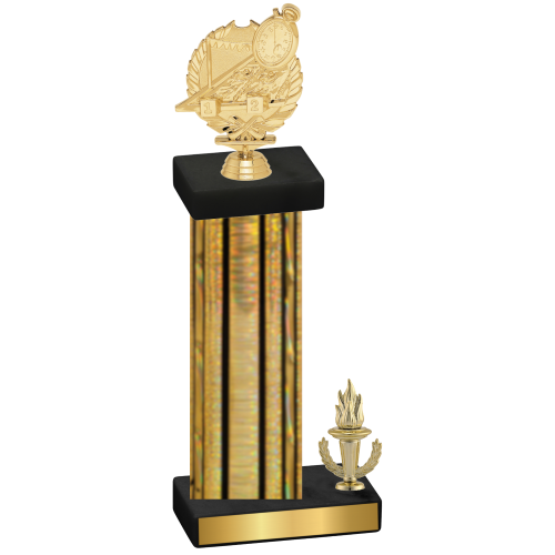 Accented Single Gold Glacier Victory Swimming Trophy