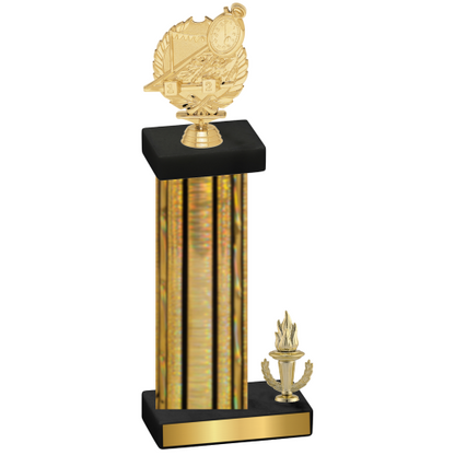 Accented Single Gold Glacier Victory Swimming Trophy