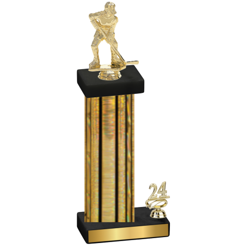 Accented Single Gold Glacier Year Hockey Trophy