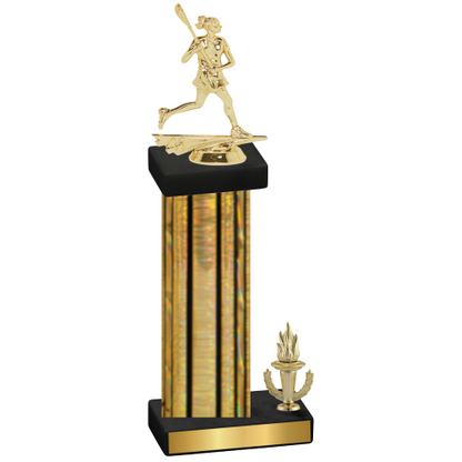 Accented Single Gold Glacier Victory Lacrosse Trophy