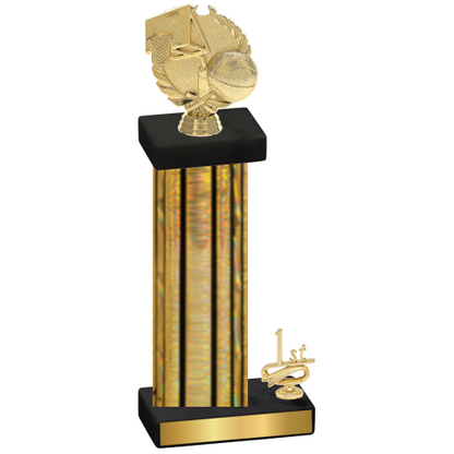 Accented Single Gold Glacier First Place Basketball Trophy