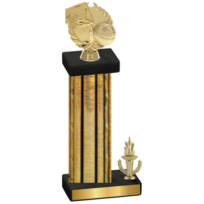 Accented Single Gold Glacier Victory Basketball Trophy