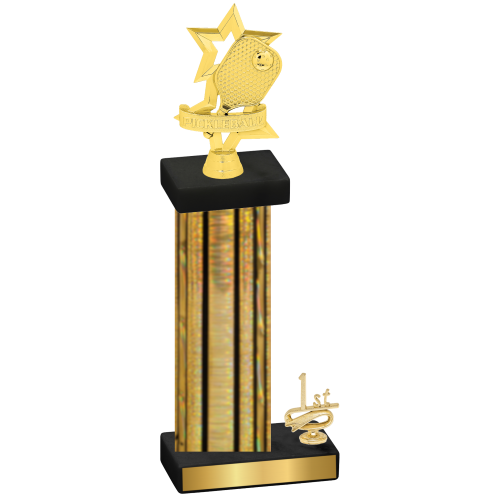 Accented Single Gold Glacier First Place Pickleball Trophy