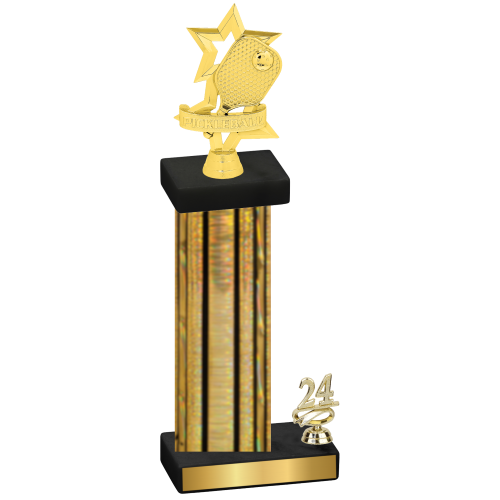 Accented Single Gold Glacier Year Pickleball Trophy