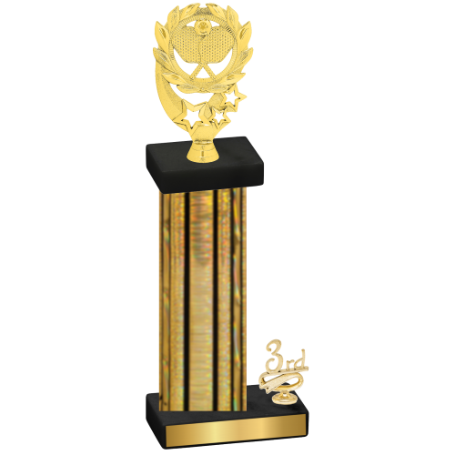 Accented Single Gold Glacier Third Place Pickleball Trophy