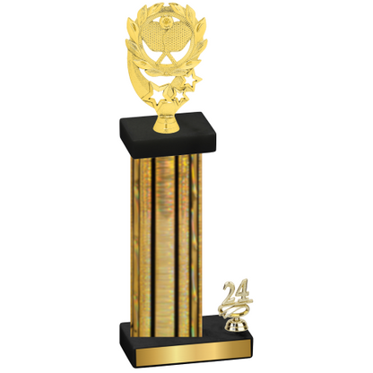 Accented Single Gold Glacier Year Pickleball Trophy