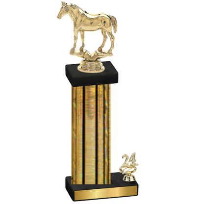 Accented Single Gold Glacier Year Horses Trophy