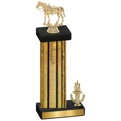 Accented Single Gold Glacier Victory Horses Trophy