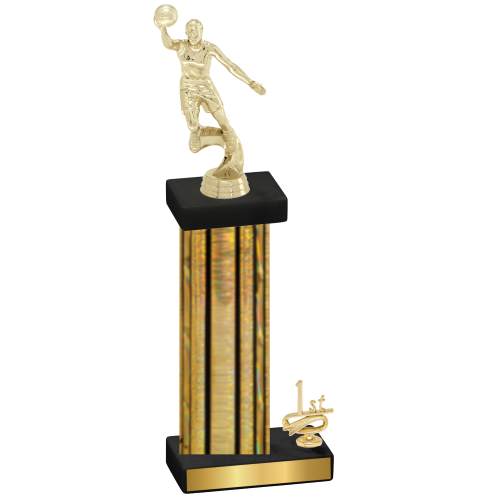 Accented Single Gold Glacier First Place Basketball Trophy