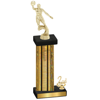 Accented Single Gold Glacier Second Place Basketball Trophy