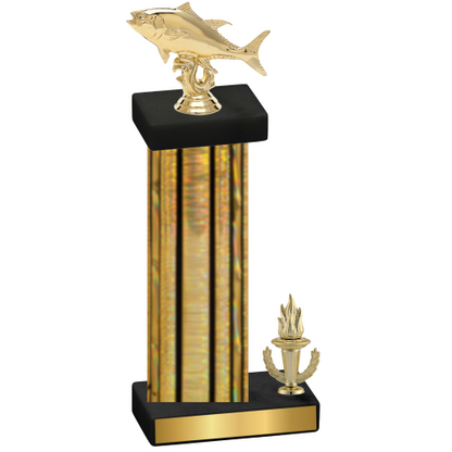 Accented Single Gold Glacier Victory Fishing Trophy