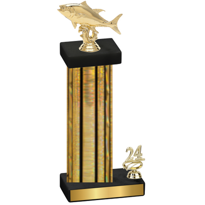 Accented Single Gold Glacier Year Fishing Trophy