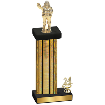 Accented Single Gold Glacier Year Holiday Trophy