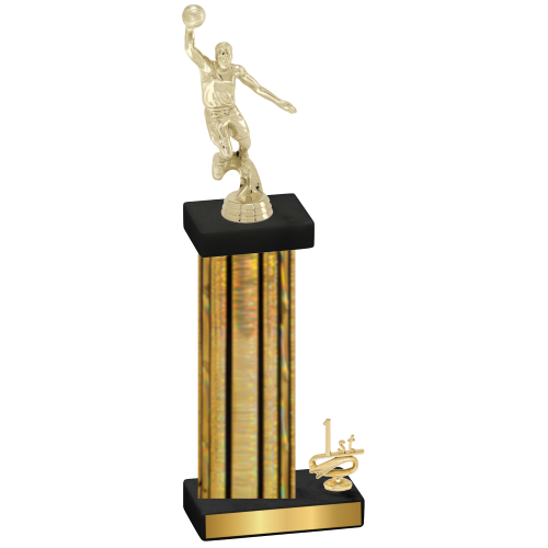 Accented Single Gold Glacier First Place Basketball Trophy