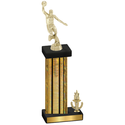 Accented Single Gold Glacier Victory Basketball Trophy