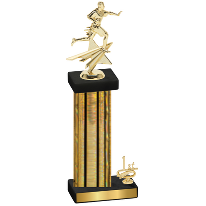 Accented Single Gold Glacier First Place Flag Football Trophy