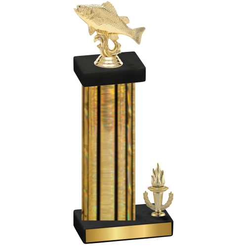 Accented Single Gold Glacier Victory Fishing Trophy