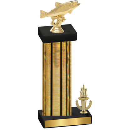 Accented Single Gold Glacier Victory Fishing Trophy