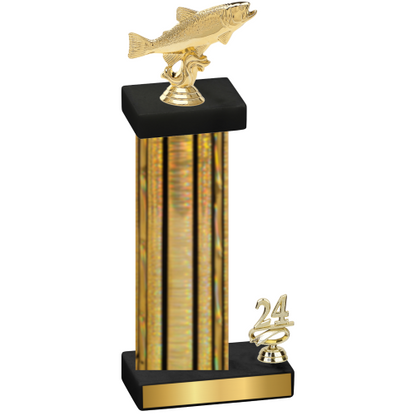 Accented Single Gold Glacier Year Fishing Trophy