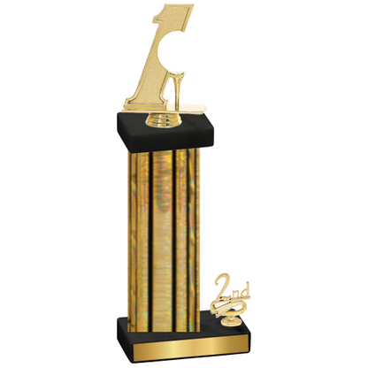 Accented Single Gold Glacier Second Place Golf Trophy