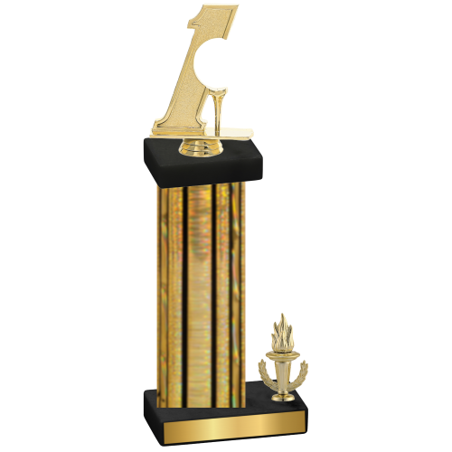 Accented Single Gold Glacier Victory Golf Trophy