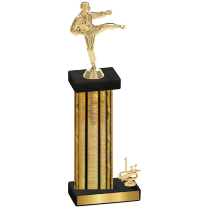 Accented Single Gold Glacier First Place Karate Trophy