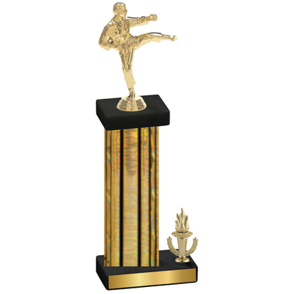 Accented Single Gold Glacier Victory Karate Trophy