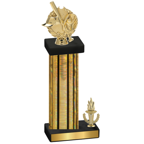 Accented Single Gold Glacier Victory Baseball Trophy