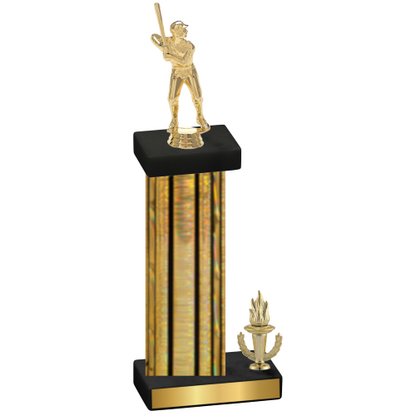 Accented Single Gold Glacier Victory Baseball Trophy