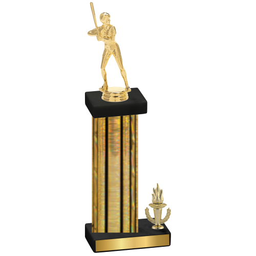 Accented Single Gold Glacier Victory Softball Trophy