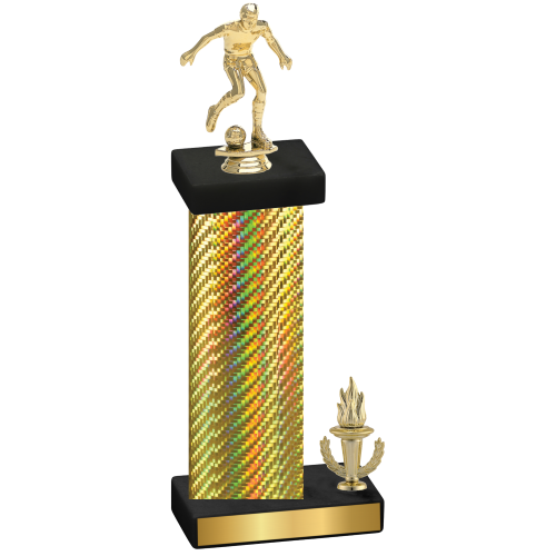 Accented Single Gold Carbon Fiber Victory Soccer Trophy