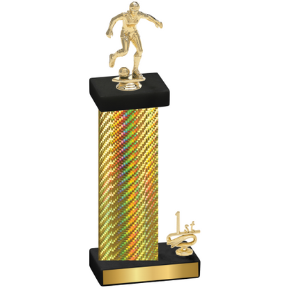 Accented Single Gold Carbon Fiber First Place Soccer Trophy