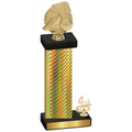 Accented Single Gold Carbon Fiber Fourth Place Soccer Trophy