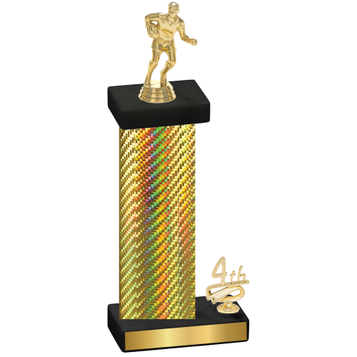 Accented Single Gold Carbon Fiber Fourth Place Rugby Trophy
