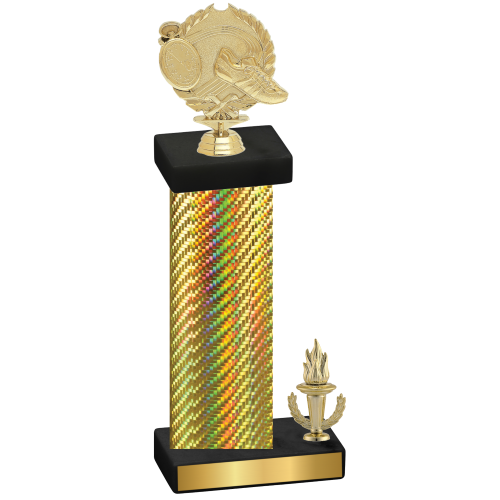 Accented Single Gold Carbon Fiber Victory Running Trophy